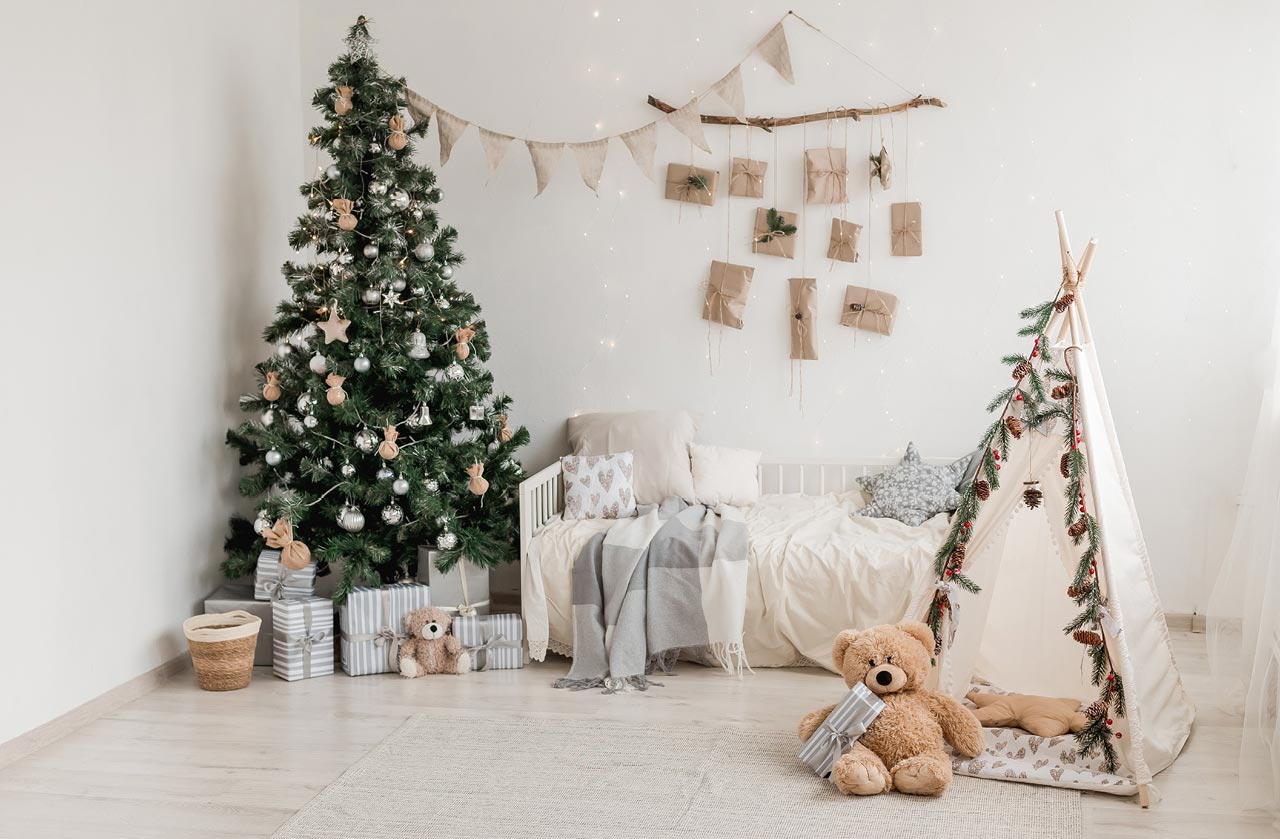 Decoração de Natal para sala de estar