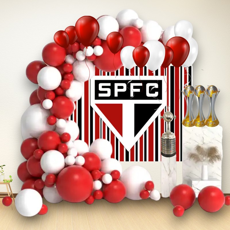 decoração são paulo papel crepom vs balões