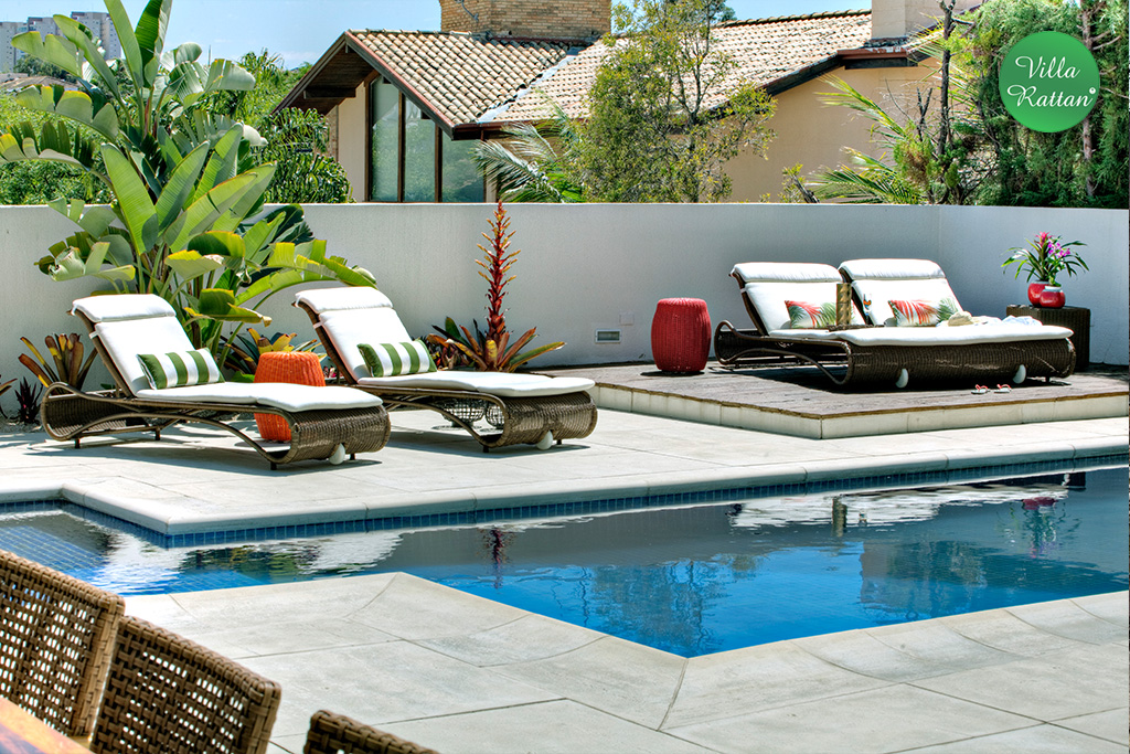 ideias de decoração para área de piscina pequena