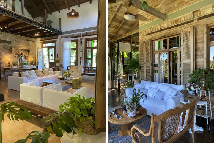decoração farmhouse com flores