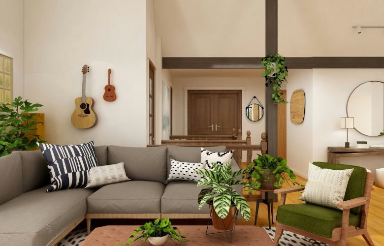 decoração farmhouse com cestos