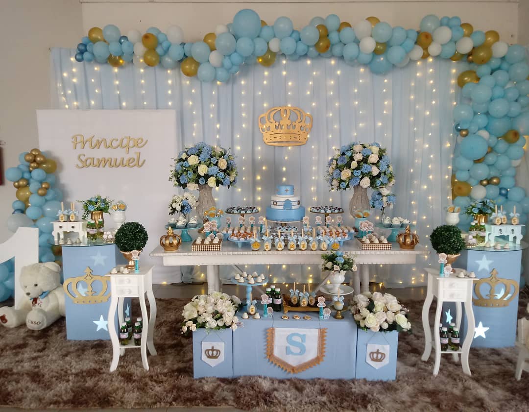 decoração festa 1 ano menino mini table