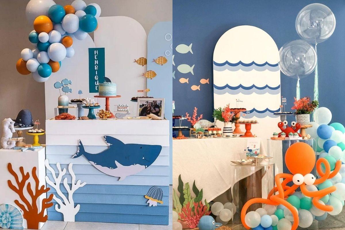 decoração festa 1 ano menino tema fundo do mar