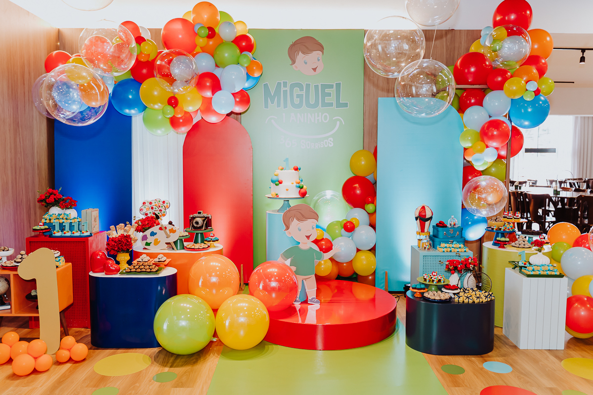 decoração festa 1 ano menino mesa