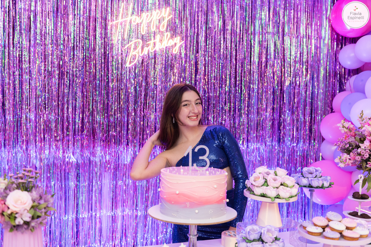 decoração festa 13 anos rose gold ou neon