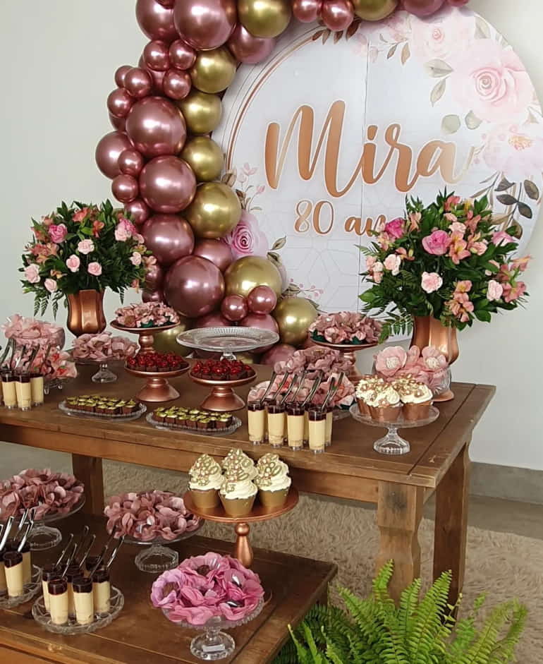 melhores temas decoração festa 80 anos feminino