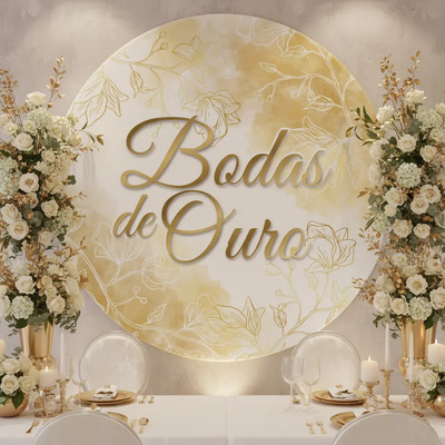 decoração bodas de ouro moderna