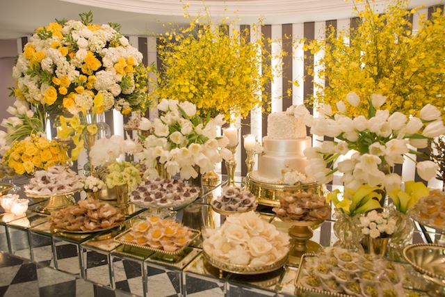 mesa do bolo bodas de ouro