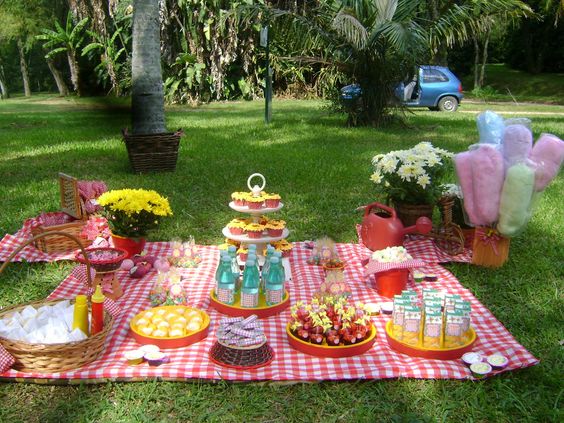 decoração festa piquenique mesa
