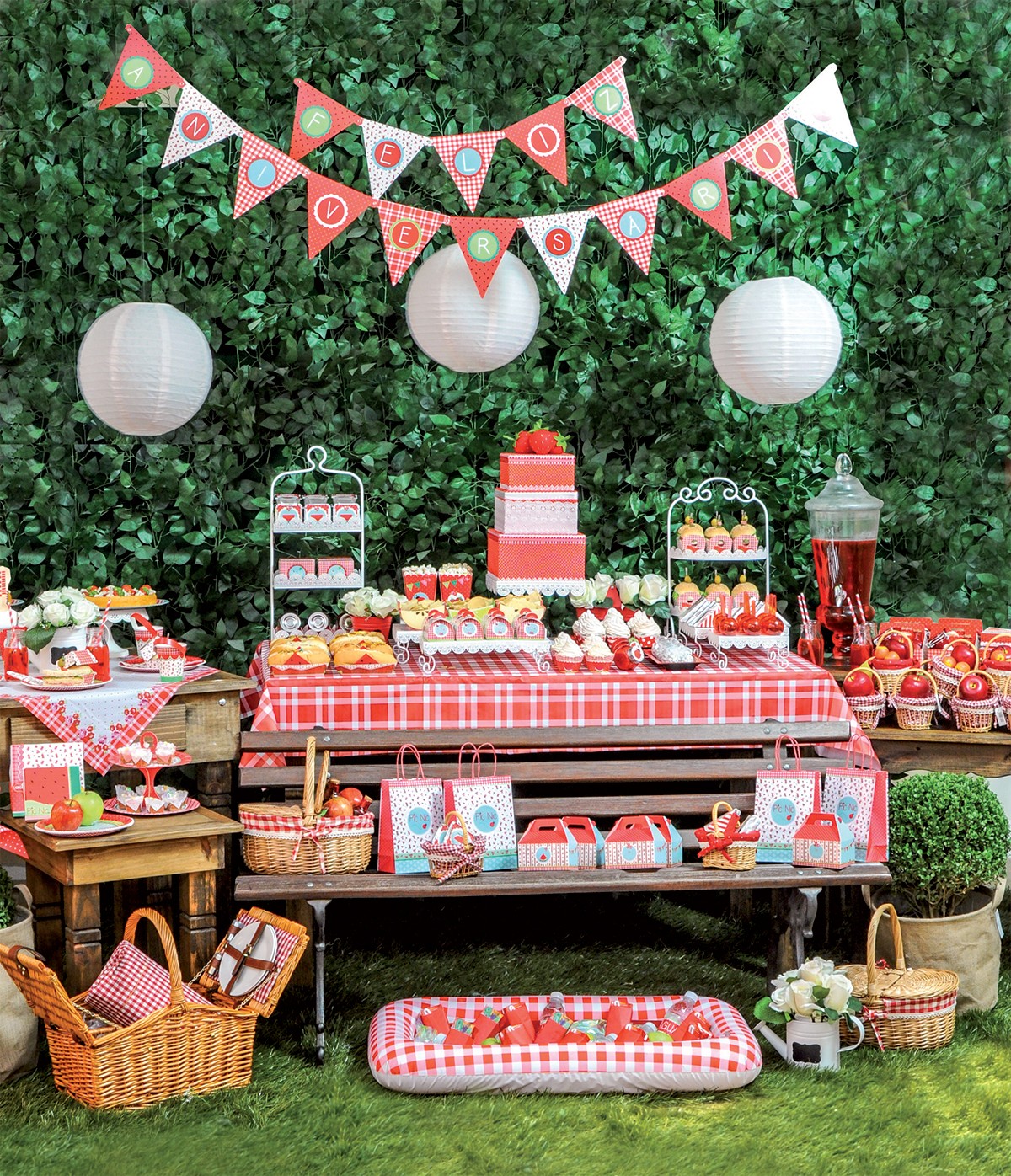 decoração festa piquenique com frutas