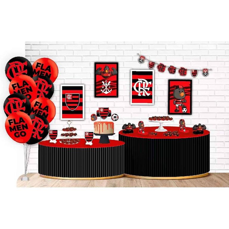 decoração flamengo simples e barata para aniversário