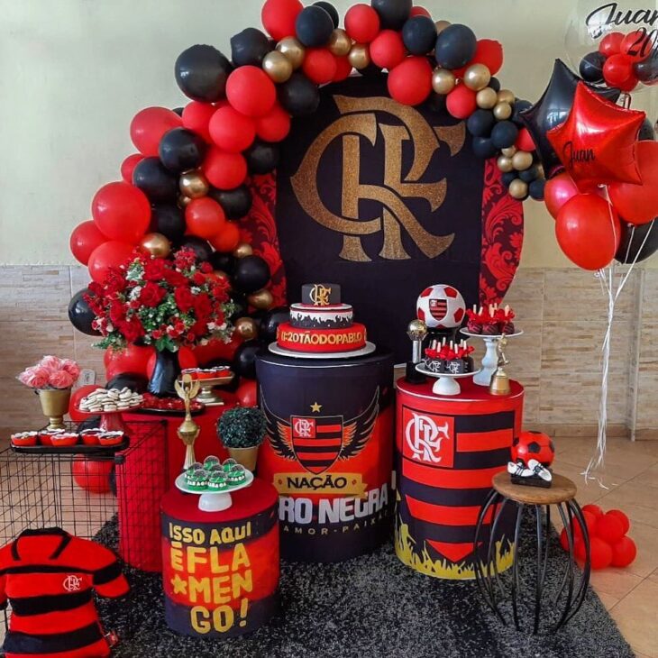 decoração de mesa flamengo econômica