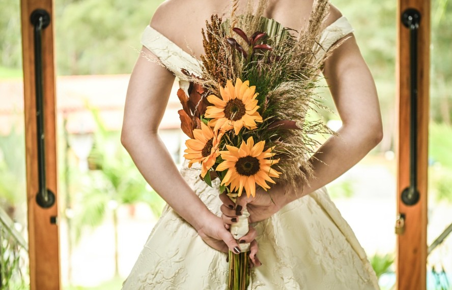 centros de mesa casamento girassol juta