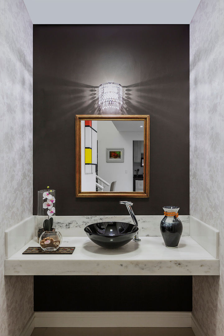 papel de parede para lavabo geométrico