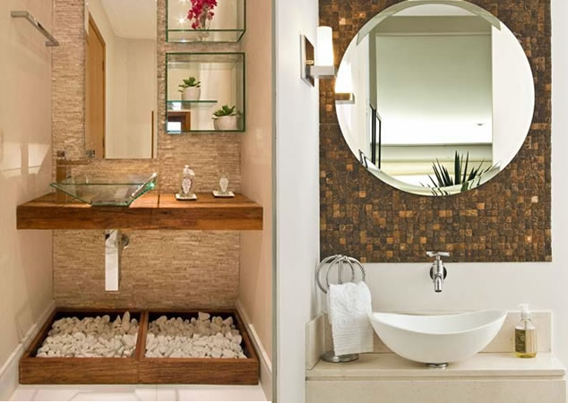 lavabo pequeno simples com plantas