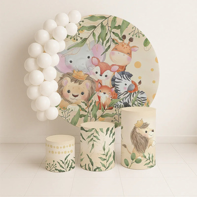 painel redondo leãozinho 4k para festa