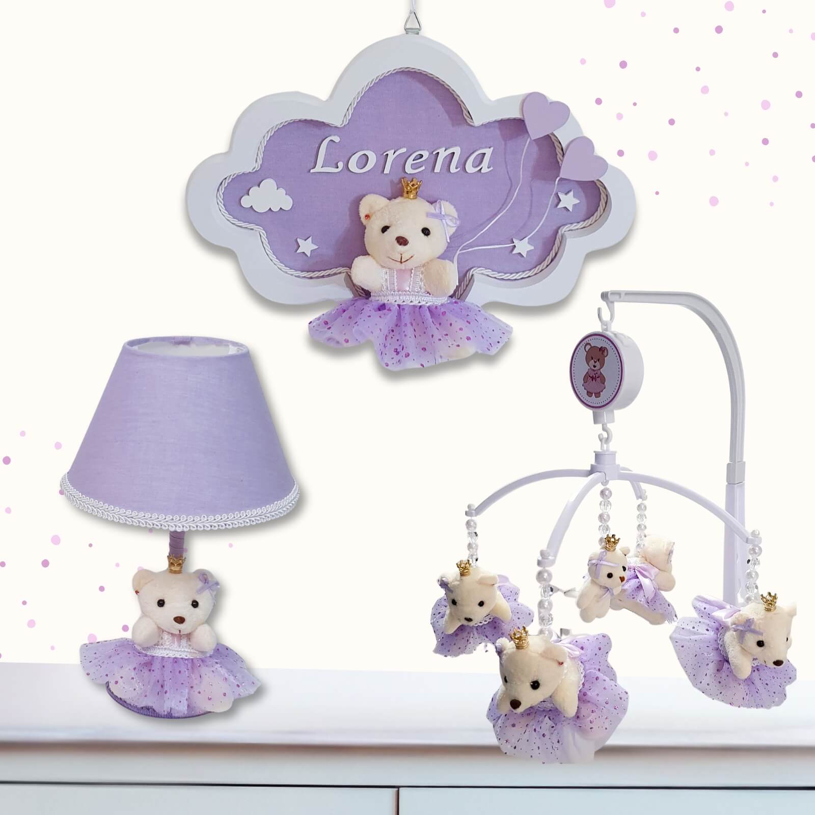 decoração lilás e cinza