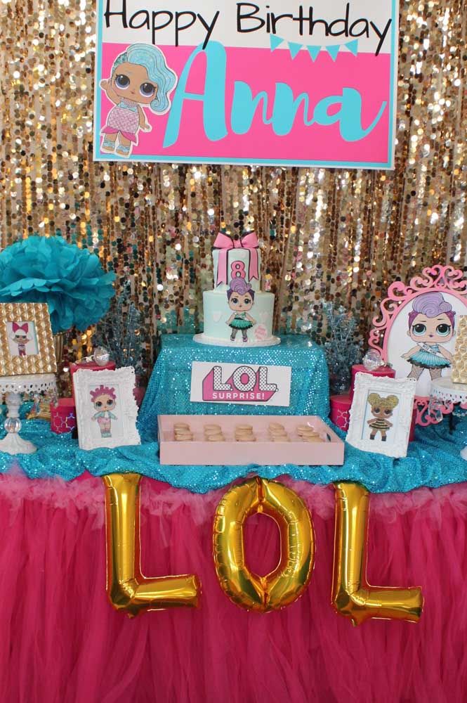 decoração mini table lol surprise queen bee