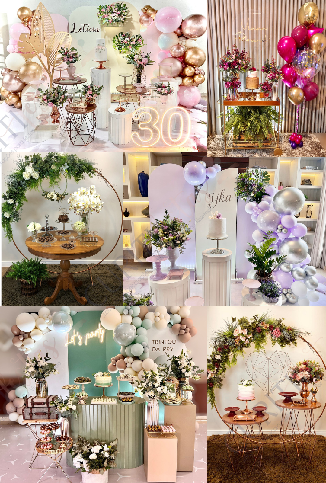 decoração mesa aniversario simples feminino