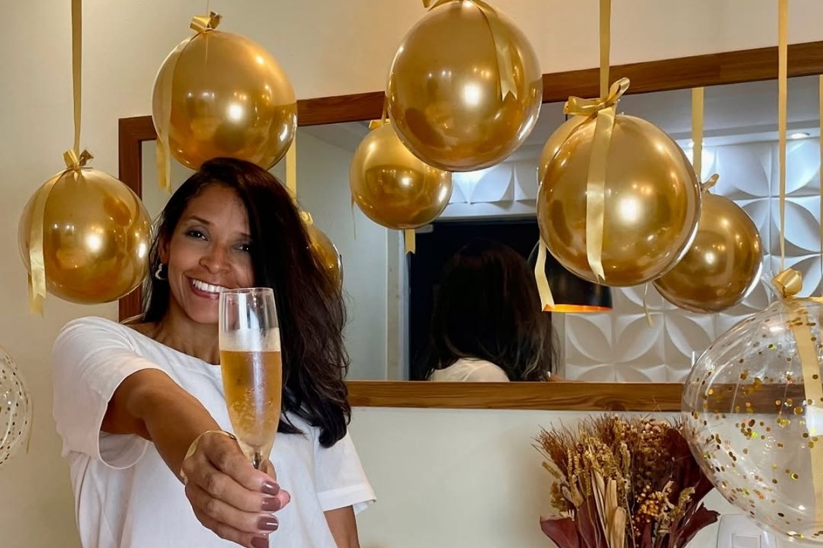 decoração mesa ano novo frutas