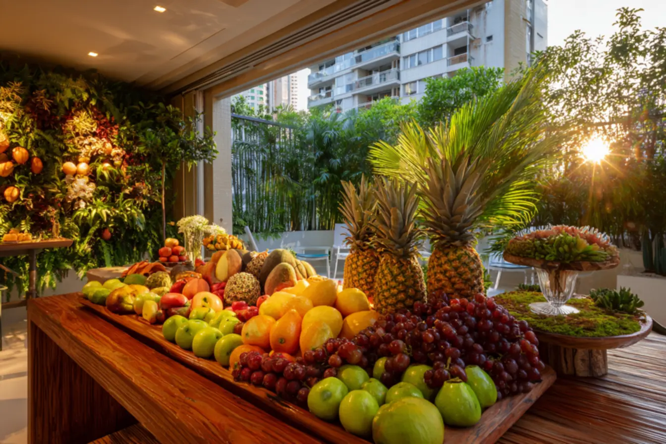 ideias criativas mesa frutas ano novo