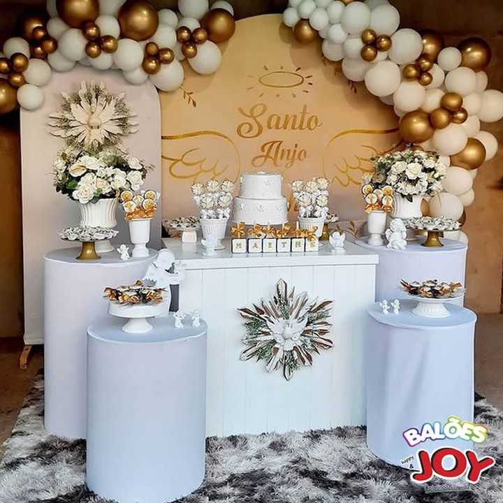 centro de mesa batizado anjinho diy