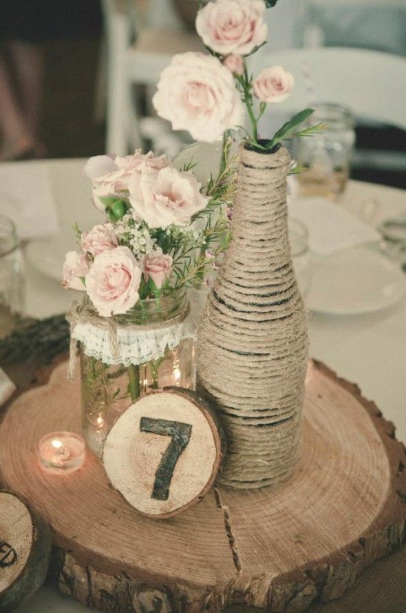 decoração mesa convidados casamento rústico