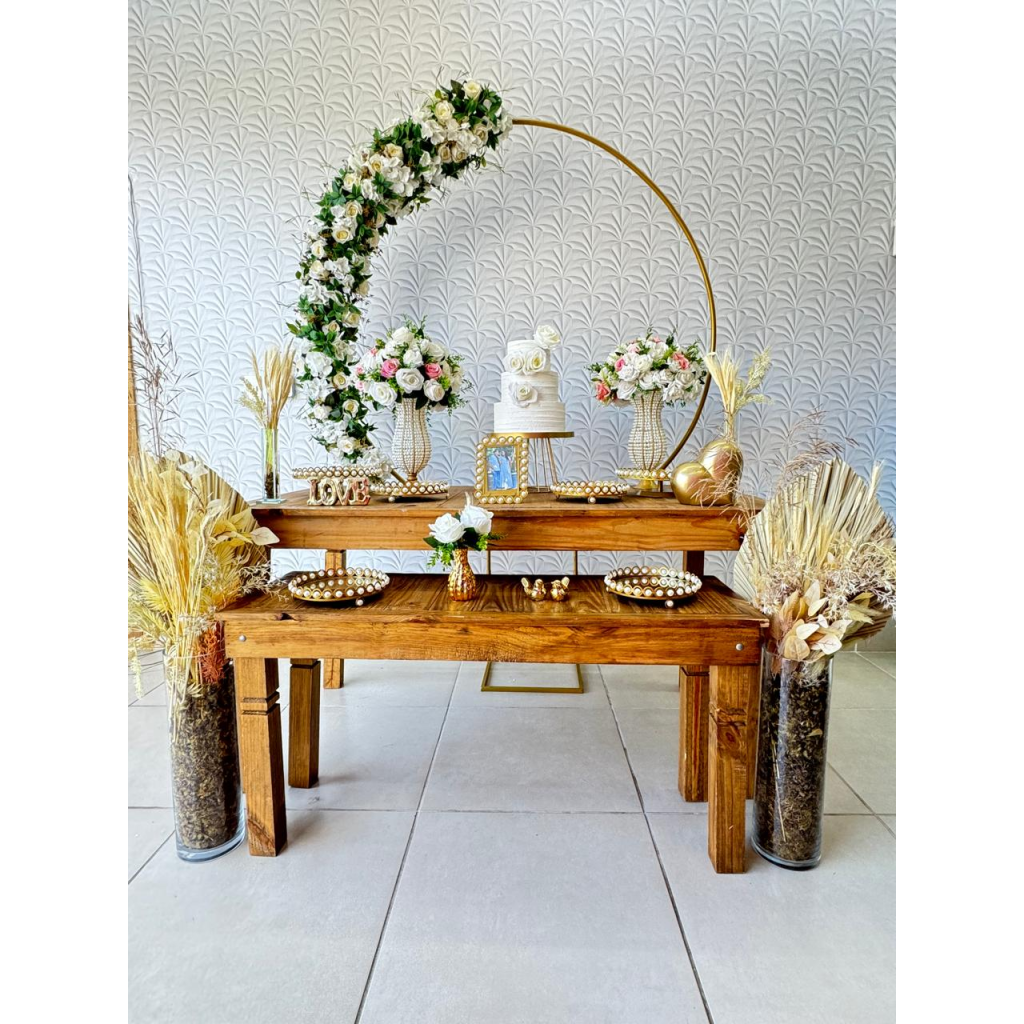 decoração mesa de doces casamento rústico