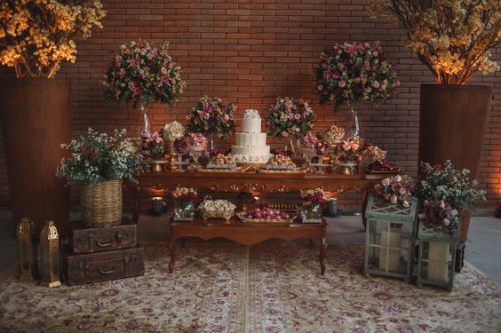 decoração mesa casamento rústico com juta
