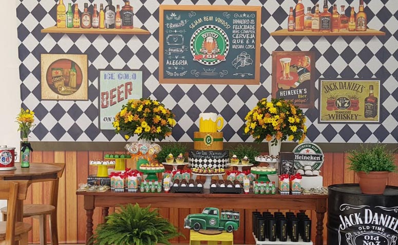 decoração mesa boteco vs mesa de bar