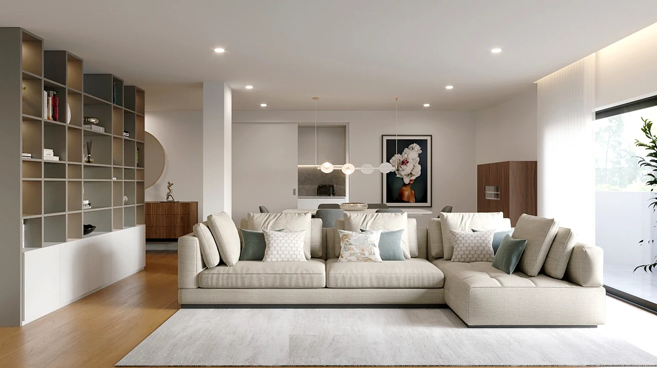 decoração sala moderna integrada