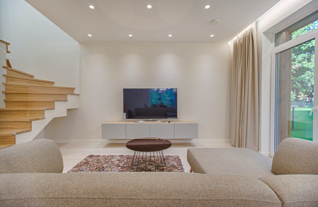 decoração sala moderna com curvas