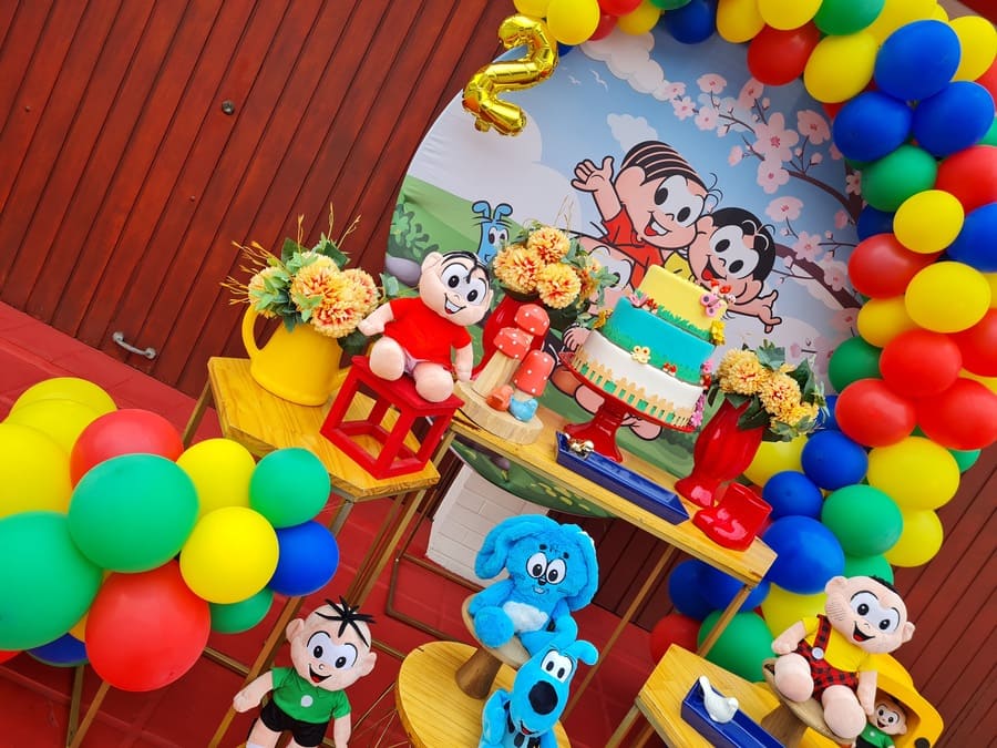 decoração turma da mônica vs outro tema infantil