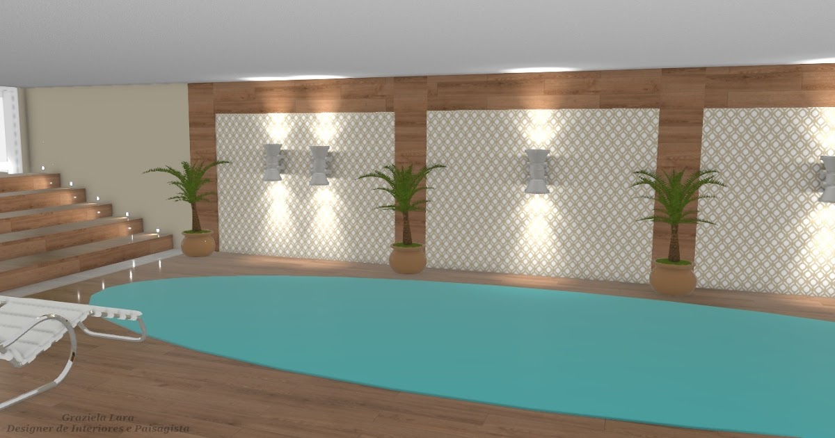 decoração muro piscina moderno