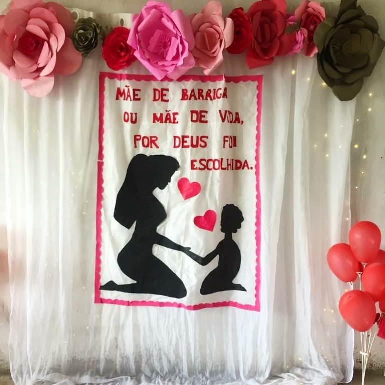 painel sublimado floral dia das mães igreja