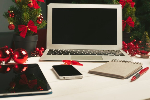 decoração natal escritório