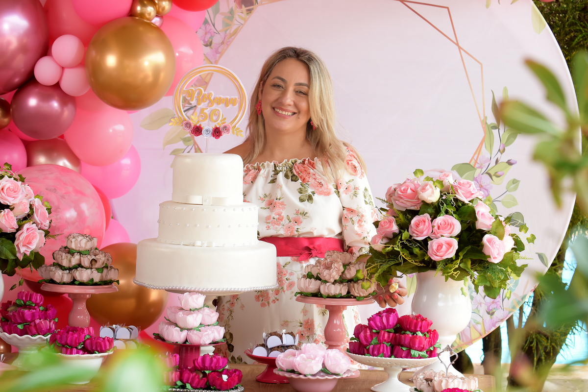 decoração 50 anos feminina elegante
