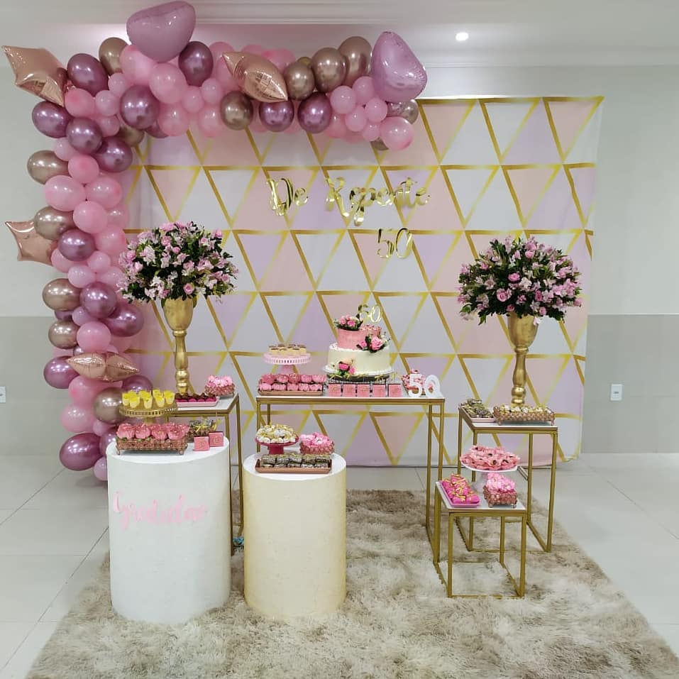decoração 50 anos feminina verde esmeralda