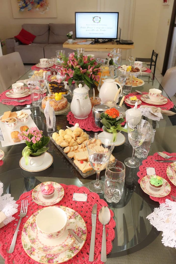 decoração chá da tarde rústico vs clássico