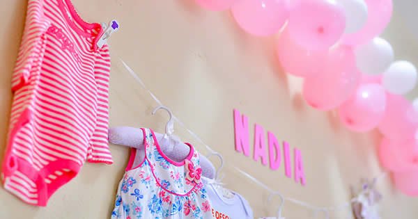 decoração para cha de bebe feminino