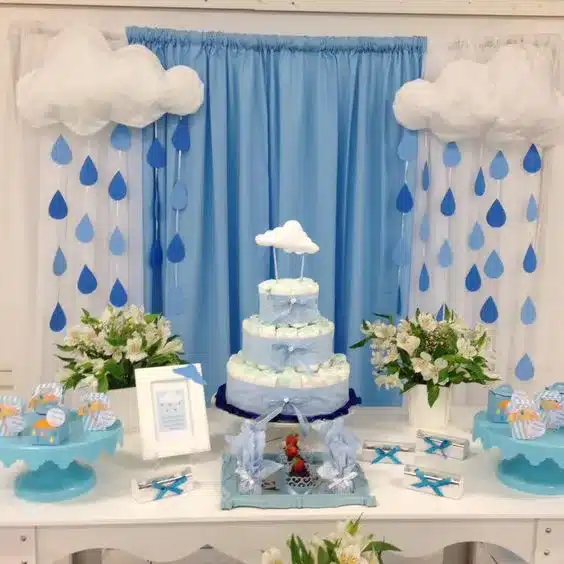 decoração chá de bebê menino moderno