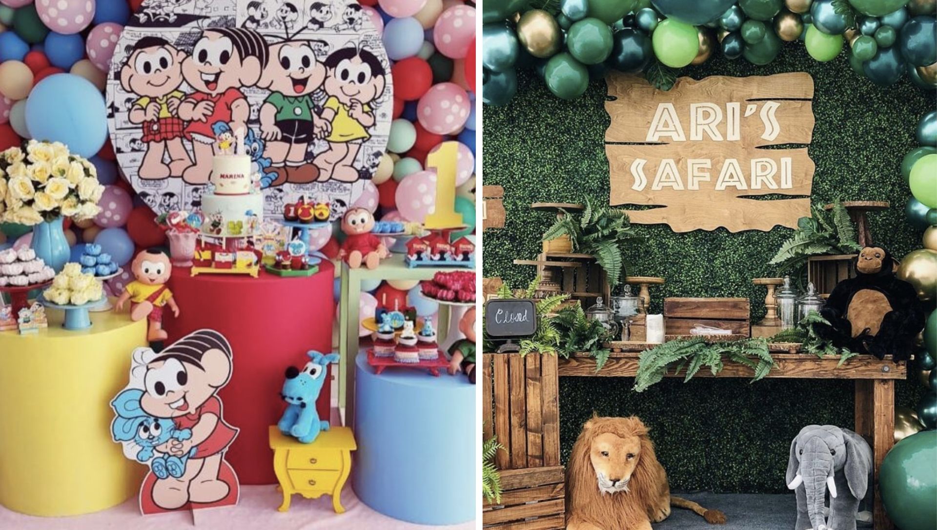 decoração festa 2 anos menino safari vs dinossauro