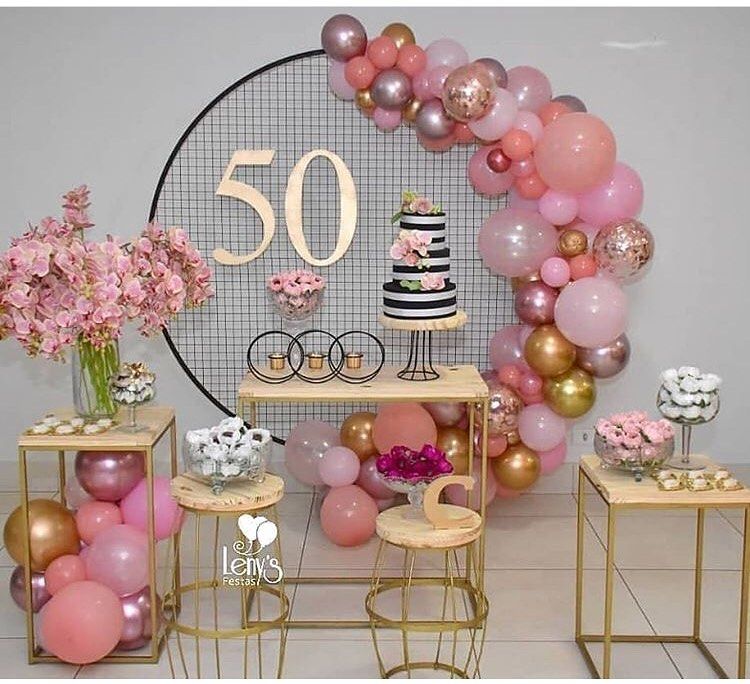 decoração festa 50 anos mulher barata