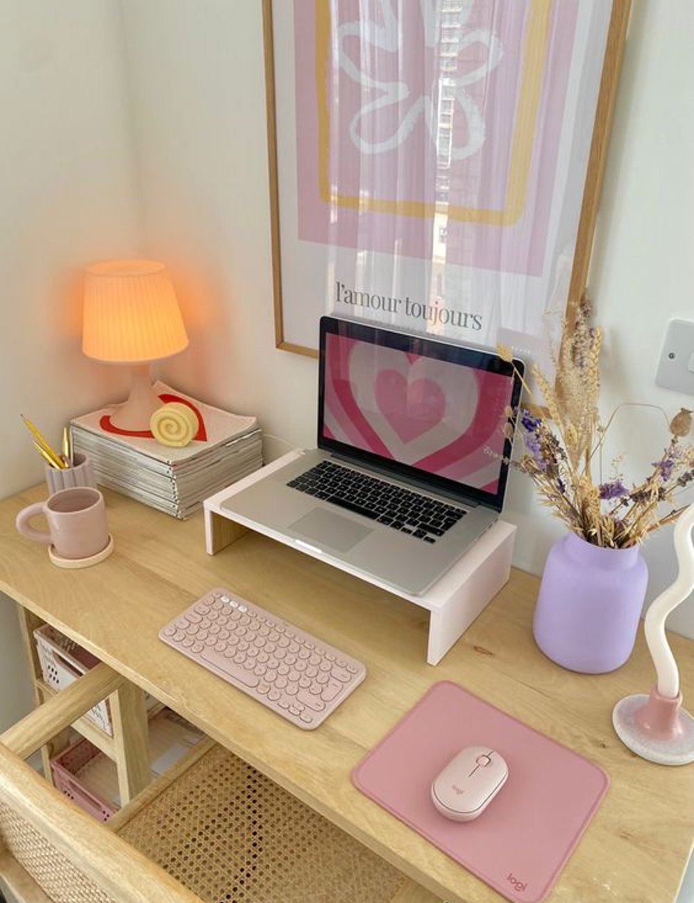 decoração para mesa de escritorio feminino