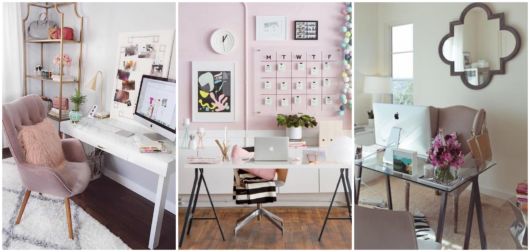 decoração mesa escritorio feminino rose gold vs dourado