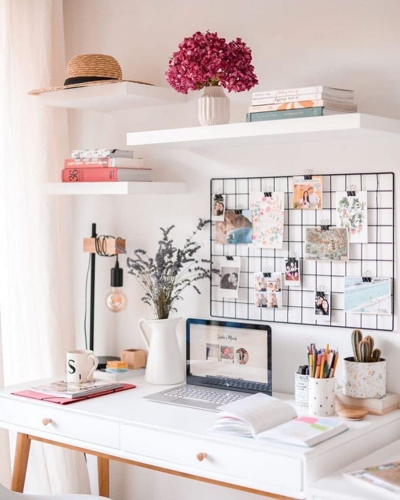 decoração para mesa de escritorio feminino