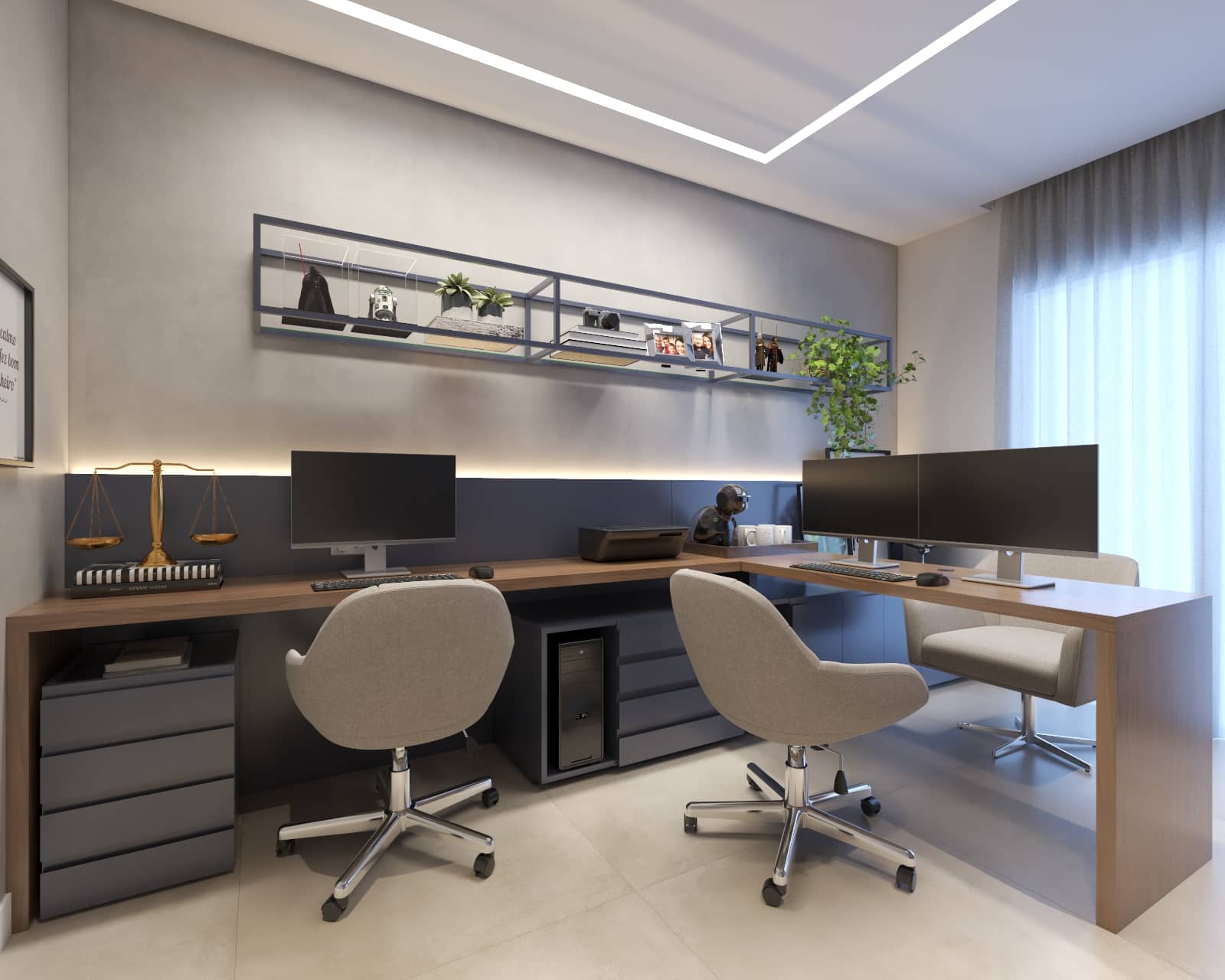 como decorar mesa de trabalho pequena com plantas