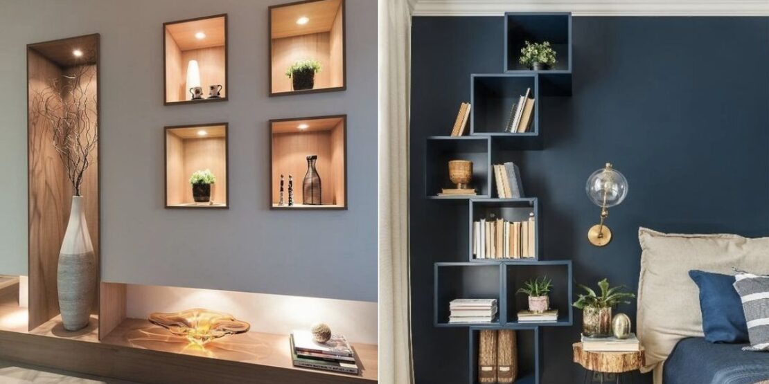 ideias criativas para decorar nichos de sala