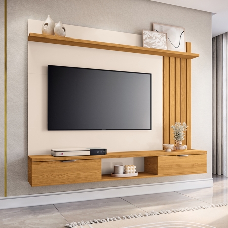 o que colocar no painel de tv da sala