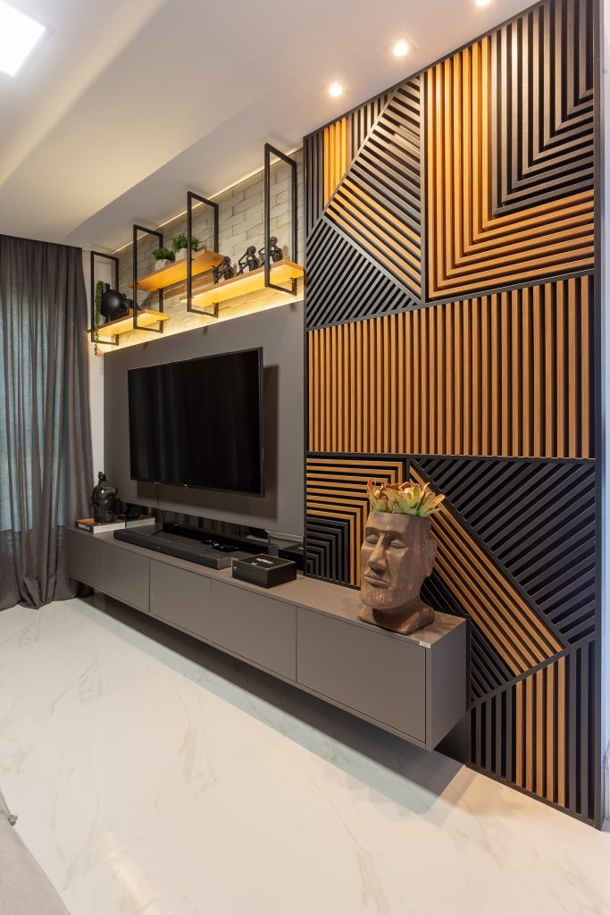 decoração para painel ripado